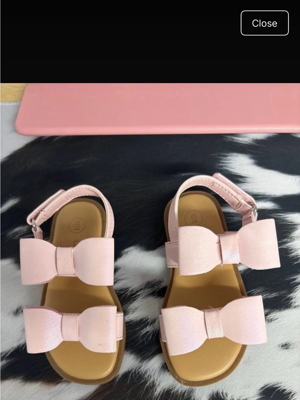 Cat & Jack Light Pink Bow Strap Sandals for Kids